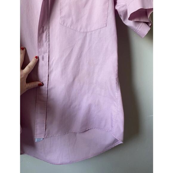 VTG Christian Dior Monsieur La Chemise Pink Short Sleeved Men's Button Up Shirt - Picture 7 of 8